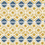 Glasswork Geometric Pattern Cotton Linen Fabric by the Meter in Gold & Dark Petrol Blue