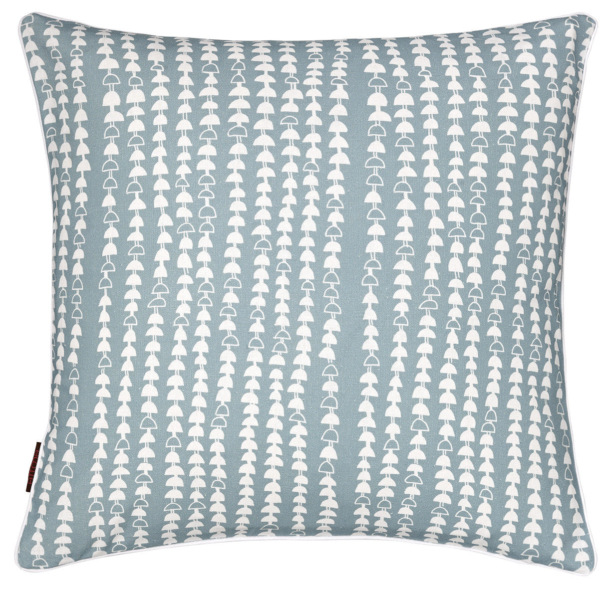 Hopi Graphic Pattern Linen Union Throw Pillow in Light Chambray Blue Ships from Canada worldwide including the USA
