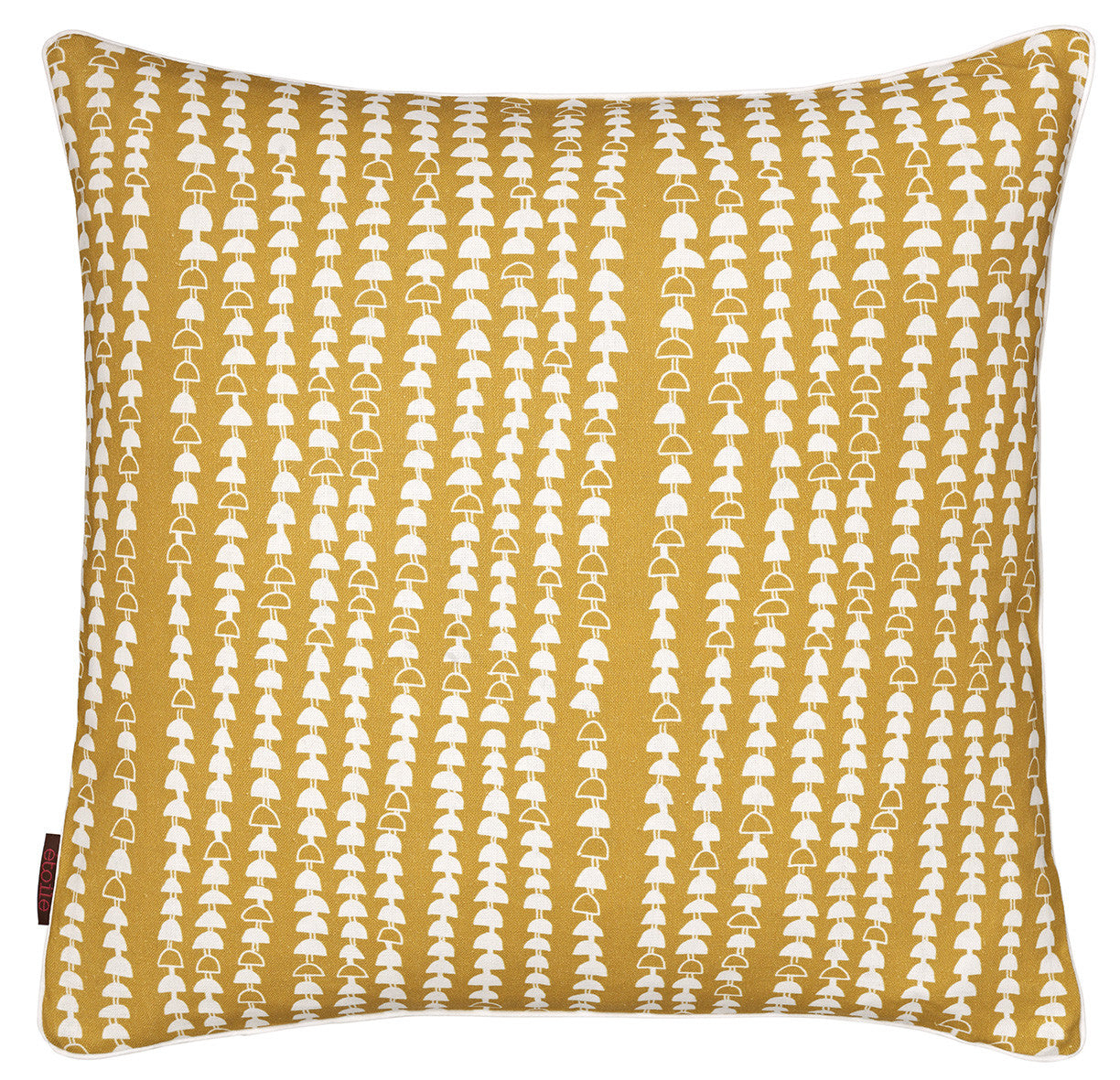 Hopi Graphic Patterned Linen Decorative Throw Pillow in Mustard Gold 45x45cm 18x18"