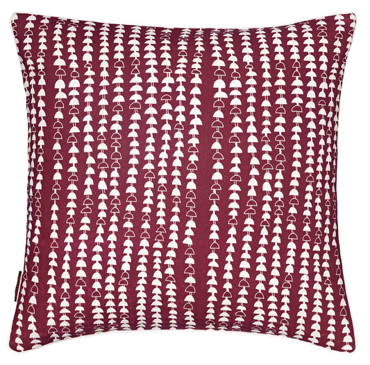 Hopi Graphic Patterned Linen Decorative Throw Pillow in Dark Vermilion Red 45x45cm 18x18"