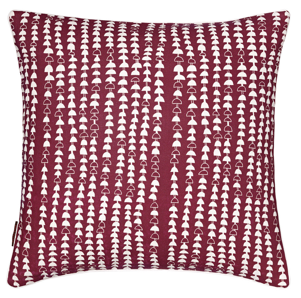 Hopi Graphic Patterned Linen Decorative Throw Pillow in Dark Vermilion Red 45x45cm 18x18"