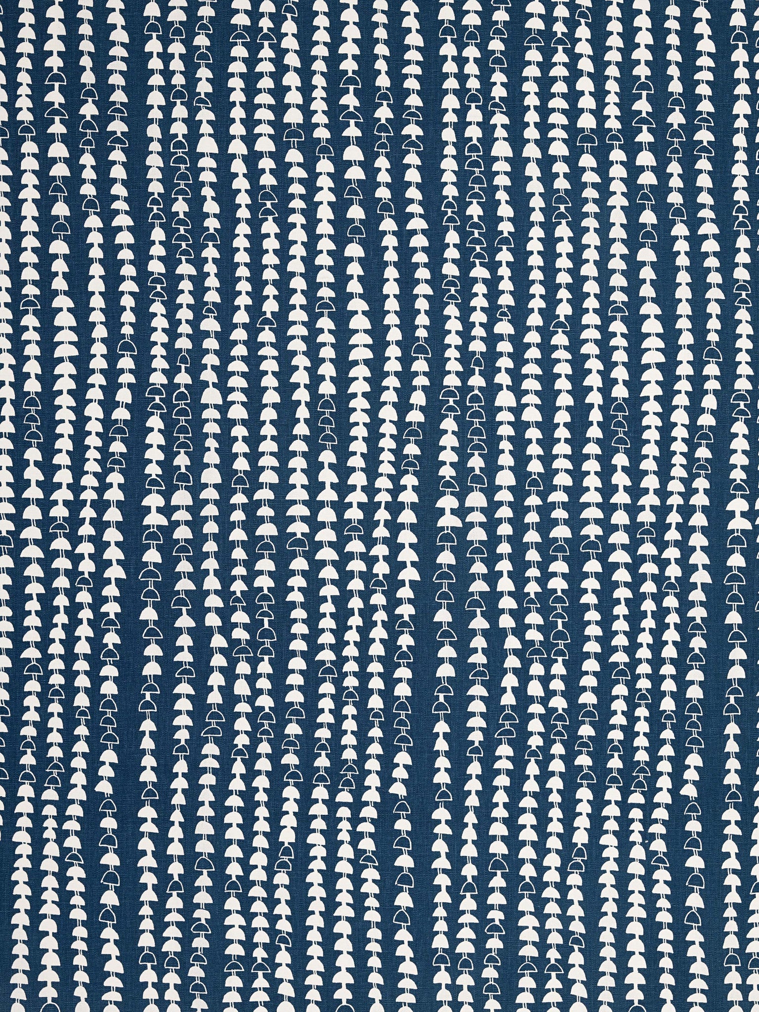 Hopi Graphic Strung Bead Pattern Linen Cotton Designer Home Decor Fabric for curtains, blinds, upholstery in Dark Petrol Blue Navy Canada USA