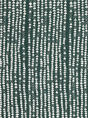 Hopi Graphic Strung Bead Pattern Linen Cotton Home Decor Fabric for curtains, blinds, upholstery in Dark Moss Green Forest Canada USA