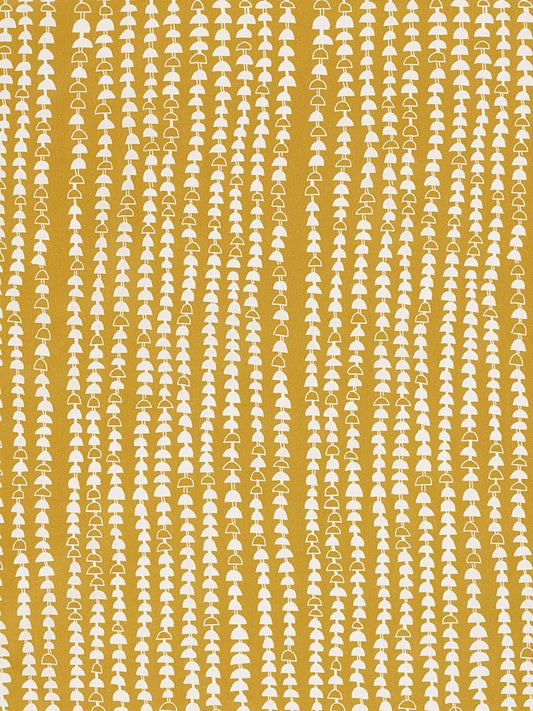 Hopi Graphic Strung Bead Pattern Linen Cotton Designer Home Decor Fabric for curtains, blinds, upholstery in Mustard Gold ships from Canada, USA
