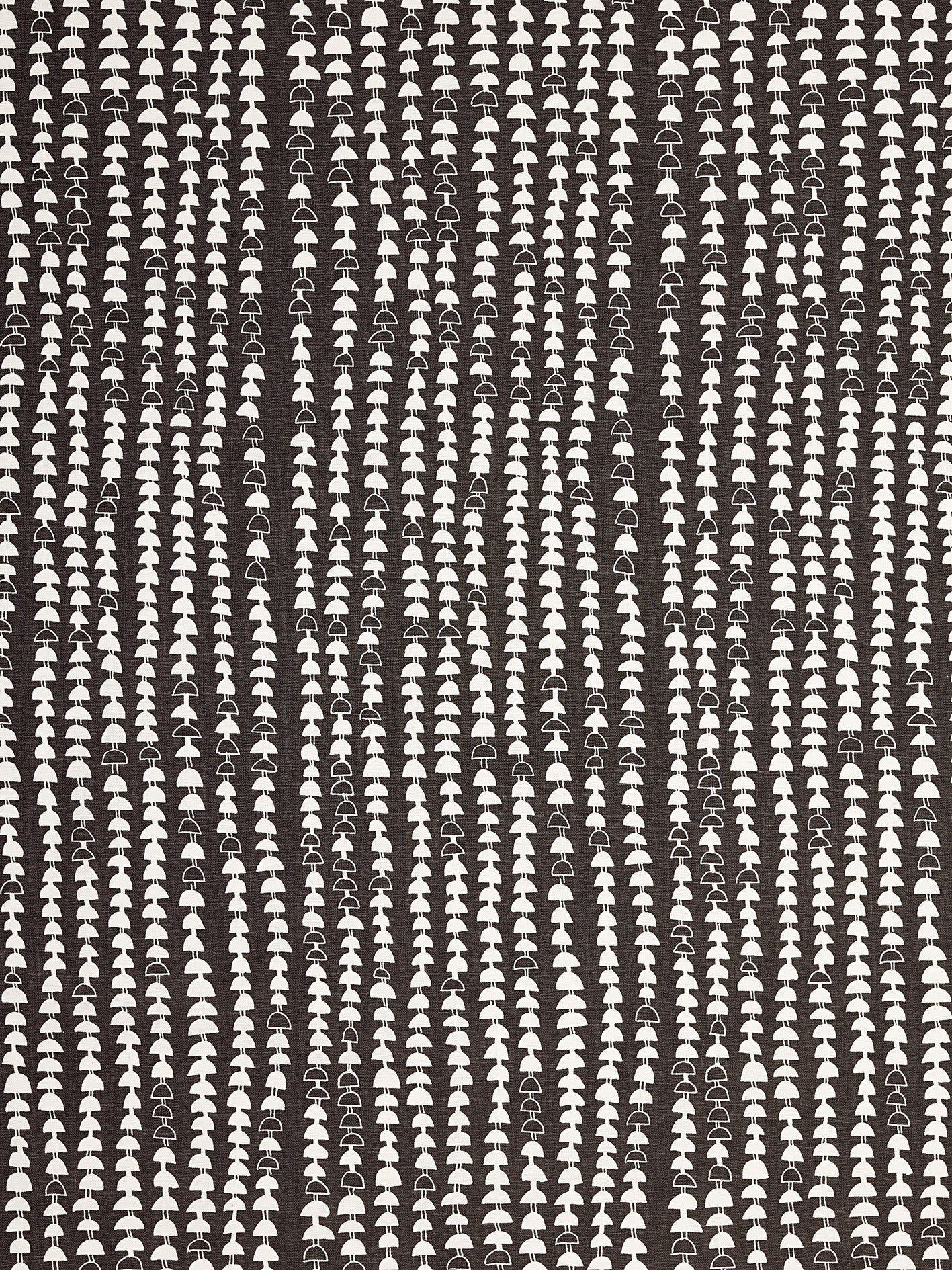 Hopi Graphic Strung Bead Pattern Linen Cotton Designer Home Decor Fabric for curtains, blinds, upholstery in Dark Stone Grey (Brown) ships from Canada to USA