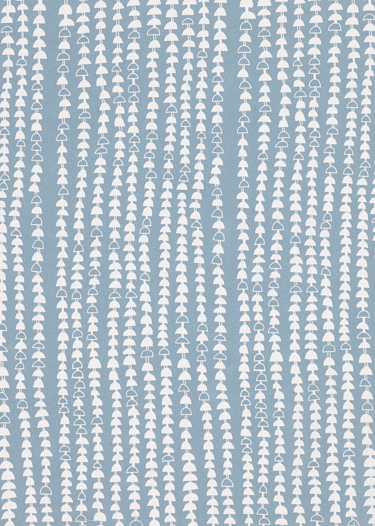 Hopi Graphic Strung Bead Pattern Linen Cotton Fabric in Light Chambray Blue