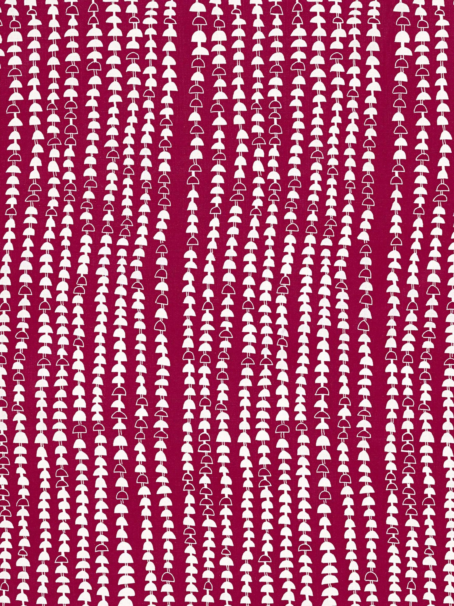 Hopi Graphic Strung Bead Pattern Linen Cotton Home Decor Fabric by the yard or by the meter for curtains, blinds or upholstery in Dark Vermilion Red ships from Canada worldwide (USA)