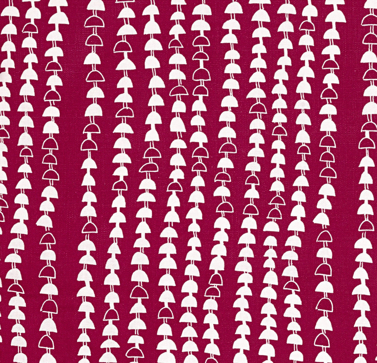 Hopi Graphic Strung Bead Pattern Linen Cotton Home Decor Fabric by the yard or by the meter for curtains, blinds or upholstery in Dark Vermilion Red ships from Canada worldwide (USA)