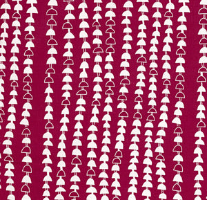 Hopi Graphic Strung Bead Pattern Linen Cotton Home Decor by the yard or by the meter for curtains, blinds or upholstery in Fabric in Dark Vermilion ships from Canada worldwide (USA)