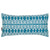 Tiki Huts Tropical Pattern Rectangle Lumbar Throw Pillow in Linen in Bright Turquoise Blue 30x60cm 12x24" Cushion ships from Canada worldwide including the USA