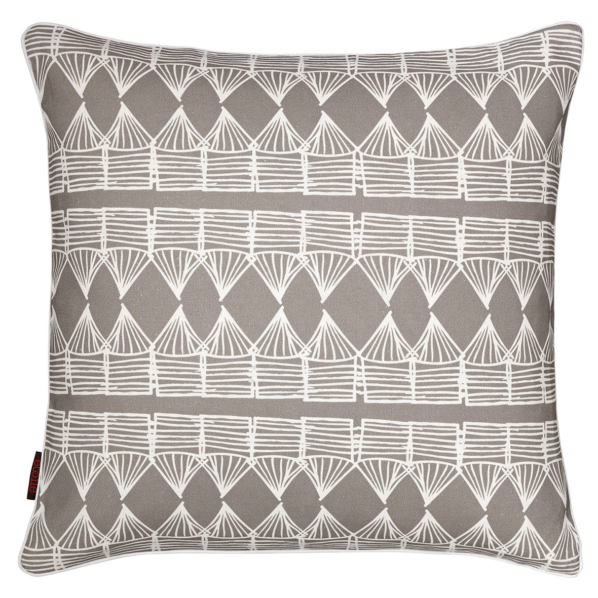 Tiki Huts Pattern Linen Throw Pillow Cushion in Light Dove Grey 45x45cm Ships from Canada worldwide including the USA