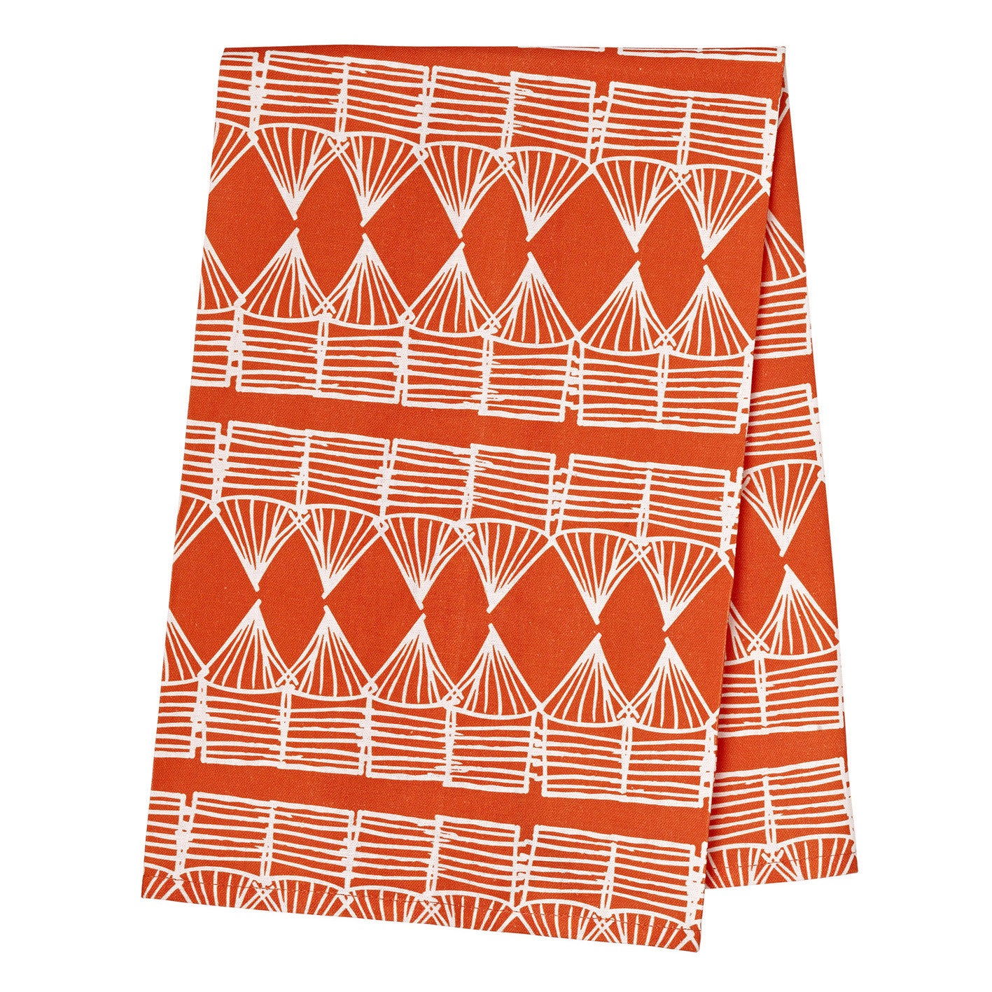 Huts Tea Towel - Pumpkin Orange