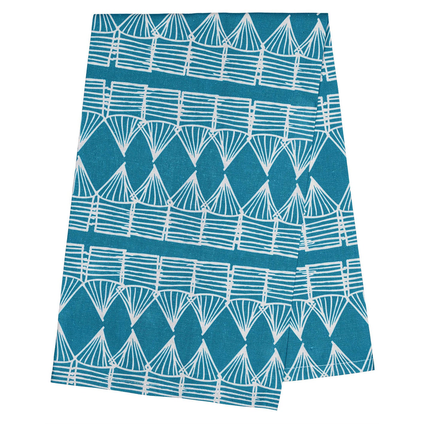 Huts Tea Towel - Turquoise