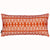 Tiki Huts Pattern Rectangle Linen Cushion in Bright Pumpkin Orange 30x60cm