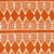Tiki Huts Pattern Cotton Linen Home Decor Fabric by the meter or by the yard for curtains, blinds, upholstery in Bright Pumpkin Orange ships from Canada (USA)