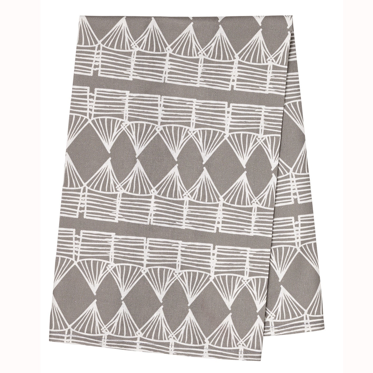 Huts Tea Towel - Dove Grey