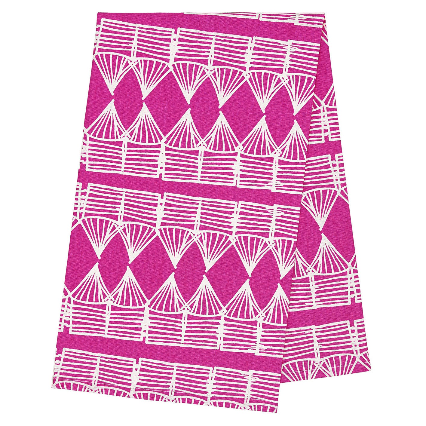 Huts Tea Towel - Fuchsia Pink