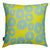 Jellyfish pattern-designer decorative throw pillow in Mustard yellow and winter blue 55cm (22") ships from Canada worldwide including the USA