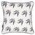 Katia Swallow Bird Pattern Linen Throw Pillow in Dark Aubergine Purple 45x45cm 18x18" Ships from Canada to USA