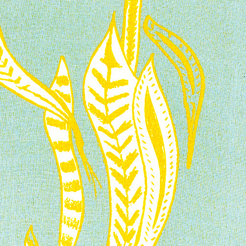 Kelp Home decor interior fabric for curtains, blinds, upholstery in Pale winter blue and mustard yellow ships from Canada worldwide including the USA
