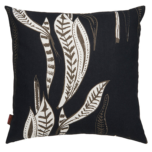 Kelp-seaweed-pattern-large-throw-decorative-pillow-black-grey and white. Ships from canada worldwide including the USA