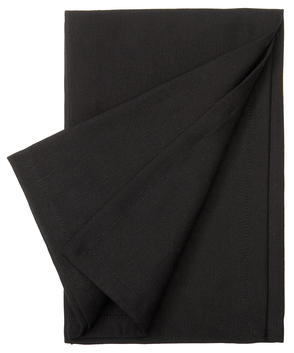 Cotton Linen Union Napkins in Black