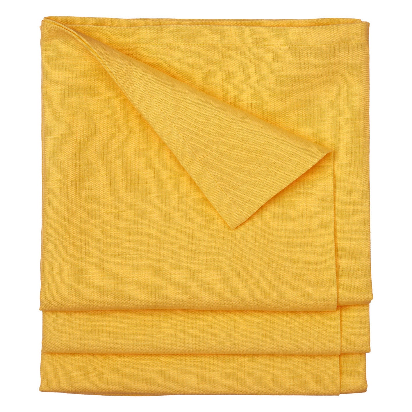 Dyed Cotton Linen Union Tablecloth in Bright Saffron Yellow Canada USA