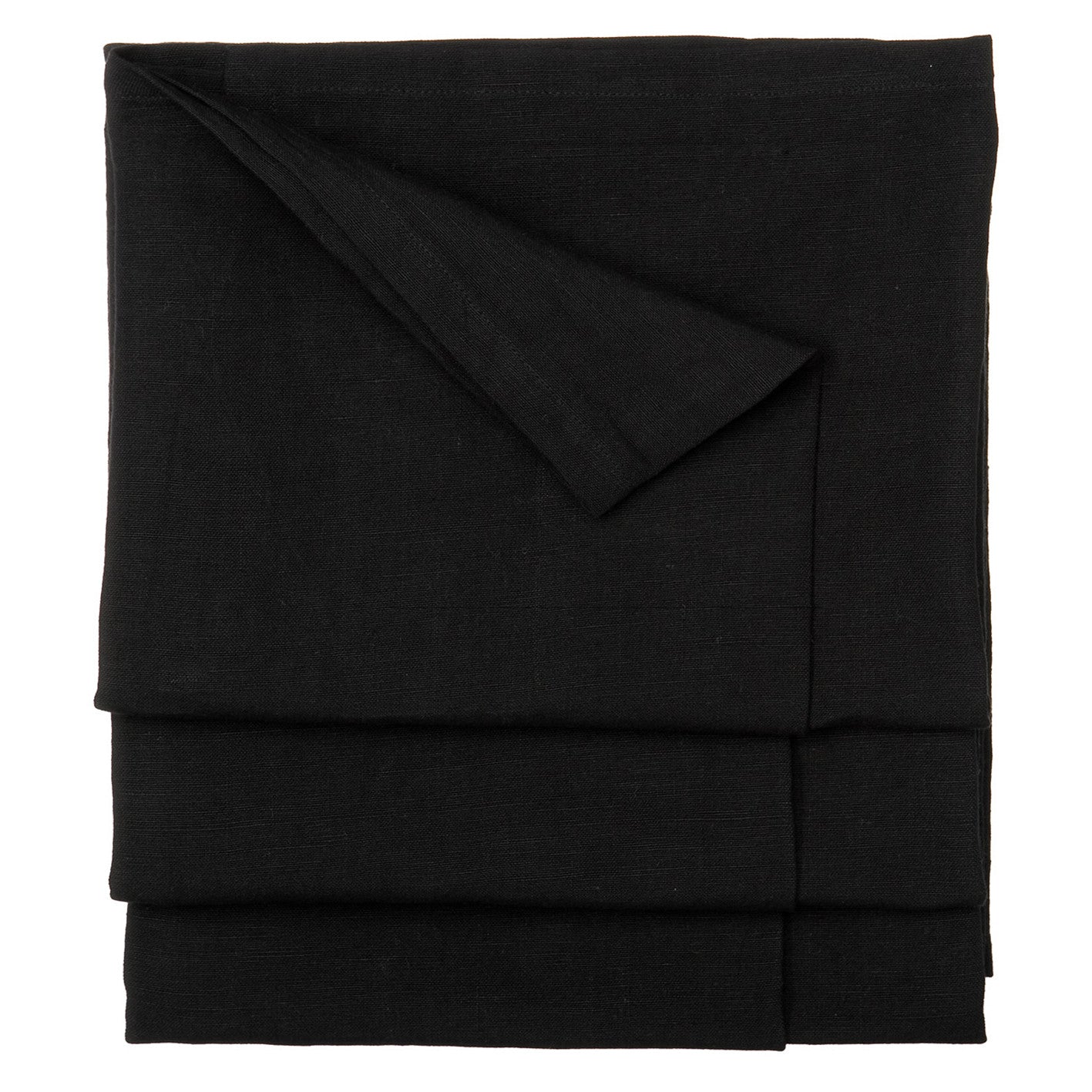 Solid Dyed Linen Cotton Union Tablecloth in Black Ships from Canada (USA)