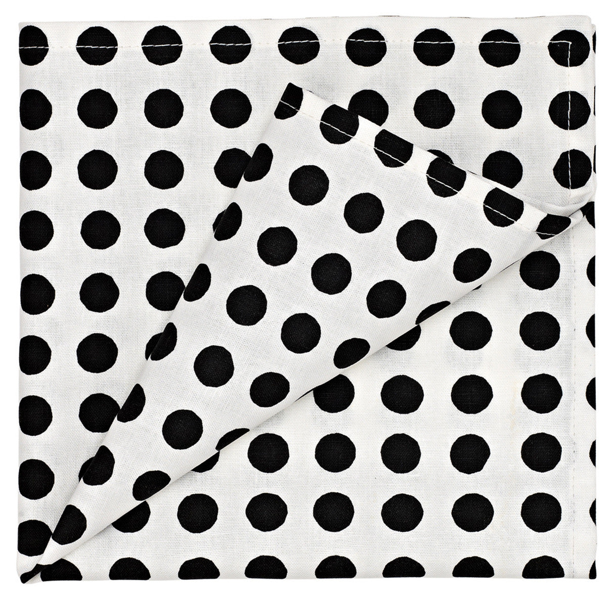 London Polka Dot Linen Napkins in Black