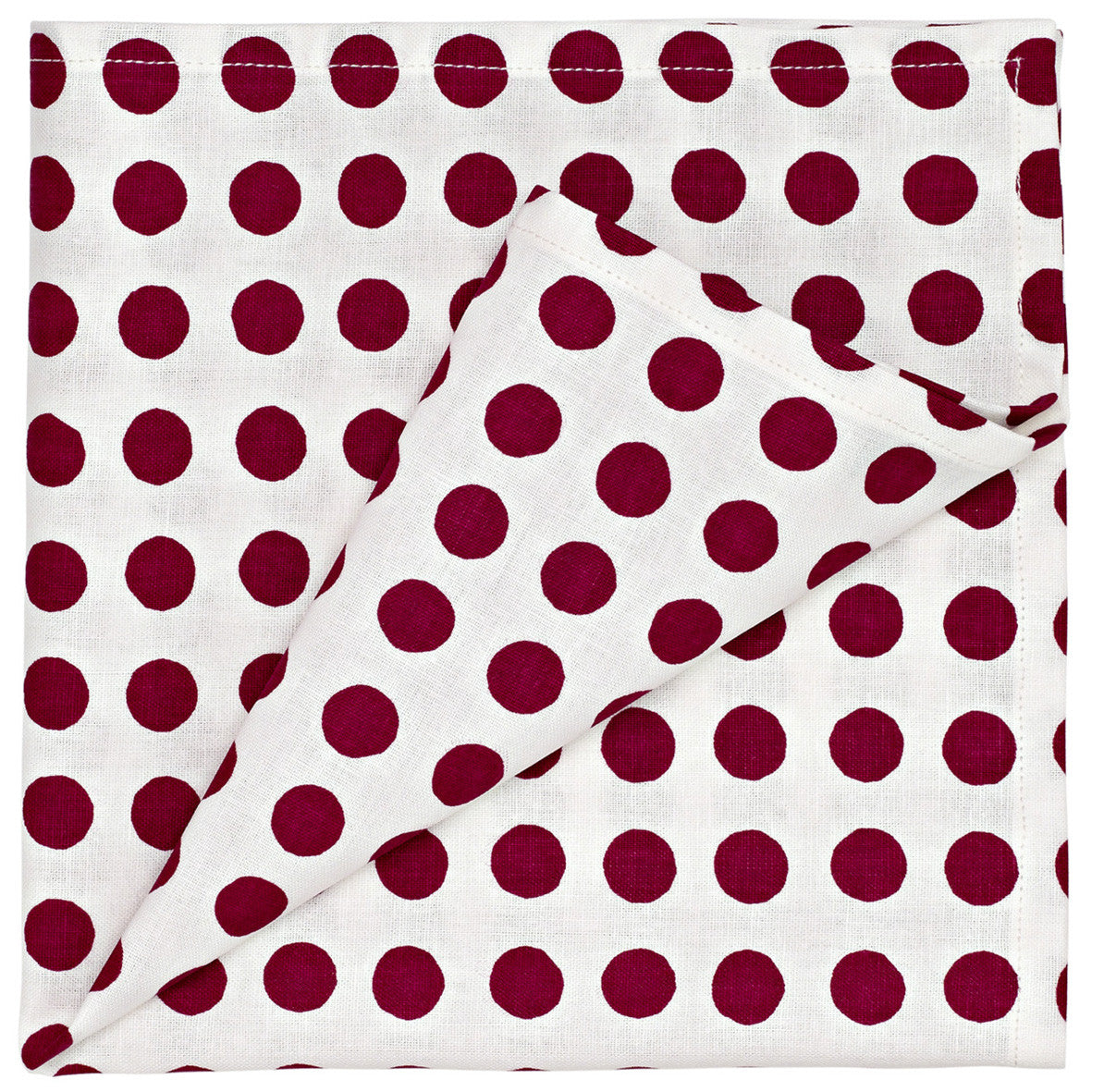 London Polka Dot Spotty Linen Napkins in Dark Vermilion Red Ships from Canada (USA)