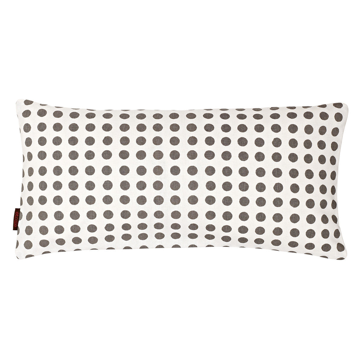 London Polka Dot Pattern Linen Rectangle Decorative Throw Pillow in Stone Grey 30x60cm (12x24")
