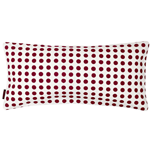 London Polka Dot Pattern Linen Cotton Rectangle Cushion - Vermilion Red 30x60cm