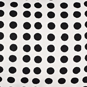 London Polka Dot Pattern Cotton Linen Home Decor Fabric by the Meter or by the yard for curtains, blinds or upholstery in Black ships from Canada (USA)