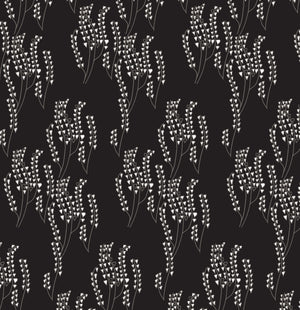 Maricopa Floral Pattern Linen Cotton Home Decor Fabric by the yard or by the meter for curtains, blinds or upholstery- Black with grey - ships from Canada worldwide (USA)