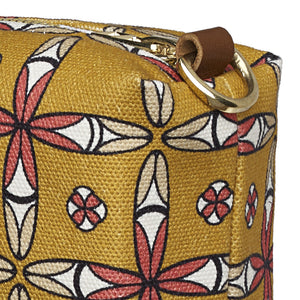 Navajo Ethnic Geometric Pattern Canvas Wash or toiletry travel Bag in Gold Perfect for all your cosmetic or beauty needs while travelling Ships from Canada (USA)