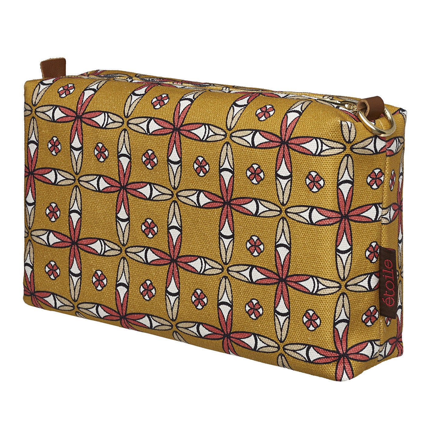 Navajo Ethnic Geometric Pattern Canvas Wash or toiletry travel Bag in Gold Perfect for all your cosmetic or beauty needs while travelling Ships from Canada (USA)