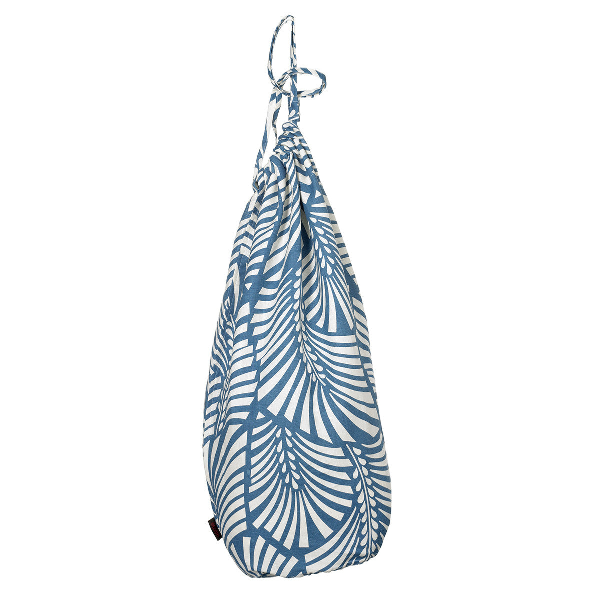 Oscar Palm Leaf Pattern Printed Linen Cotton Drawstring Laundry & Storage Bags in Petrol (Navy) Blue Ships from Canada (USA) 