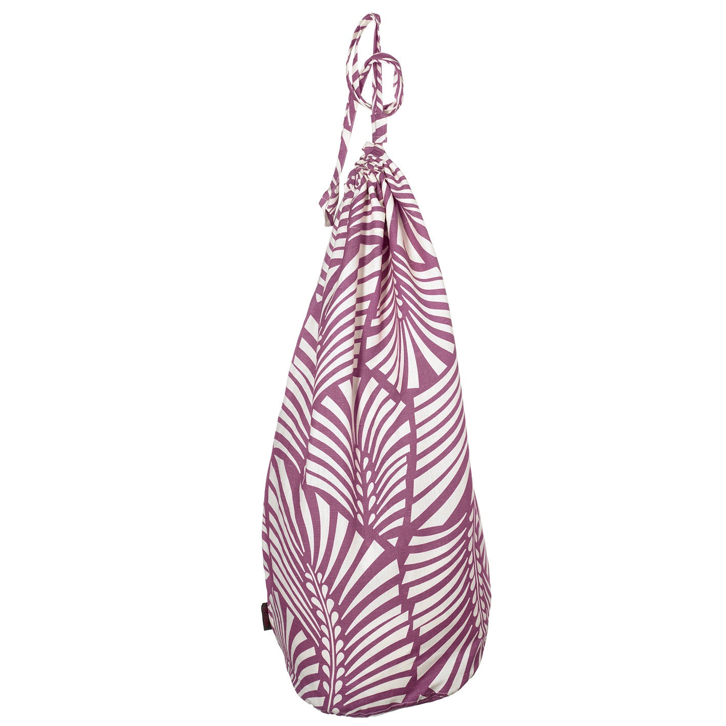 Oscar Palm Leaf Pattern Printed Linen Cotton Drawstring Laundry & Storage Bag in Heather Pink Ships from Canada (USA)