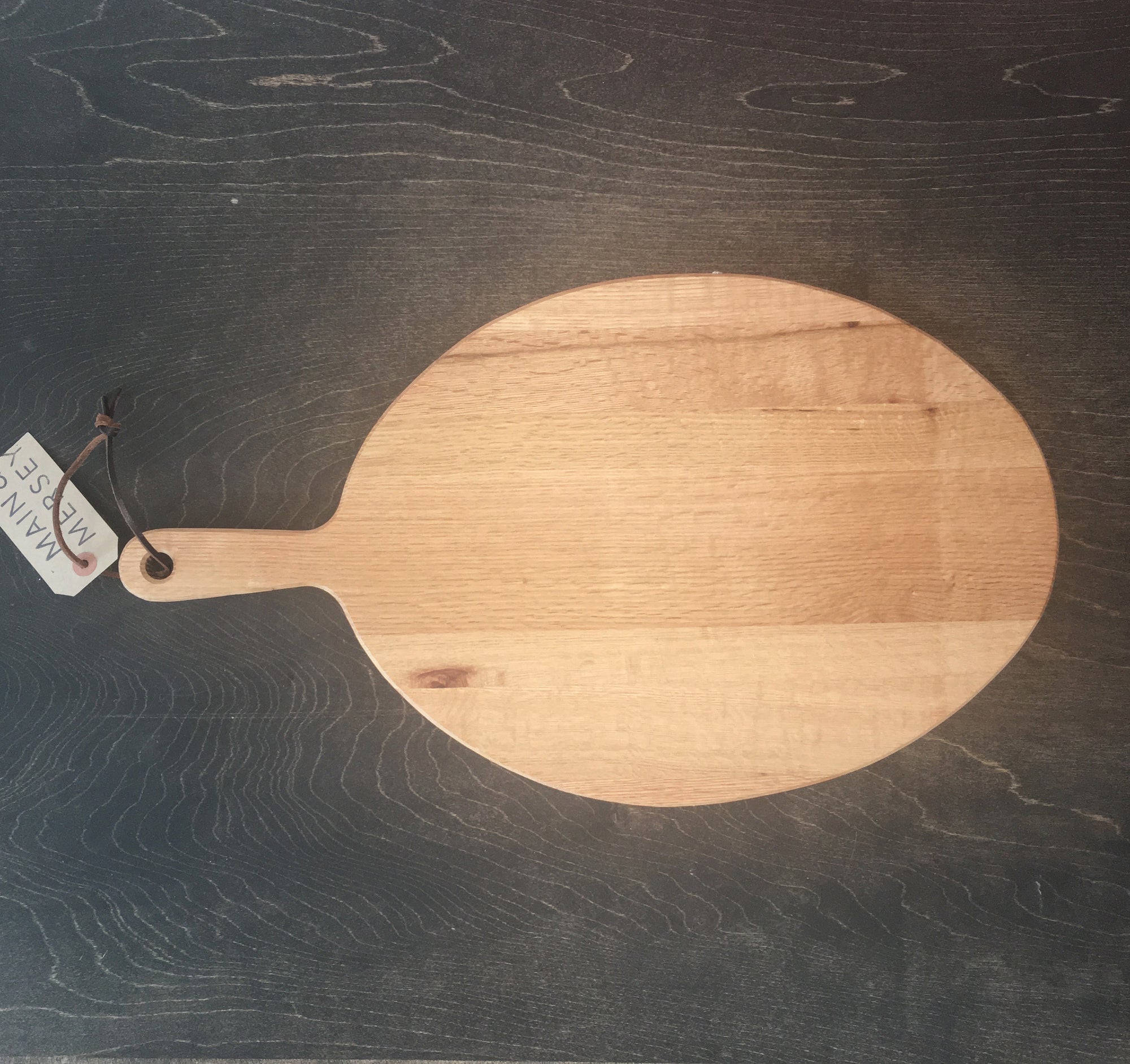 Oval Oak Cutting Board with Handle large Made in Canada Nova Scotia
