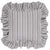 Palermo Ticking Stripe Ruffle Decorative Throw Pillow in Stone Grey 45x45cm 18x18"