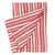Palermo Ticking Stripe Cotton Linen Napkin in Geranium Red