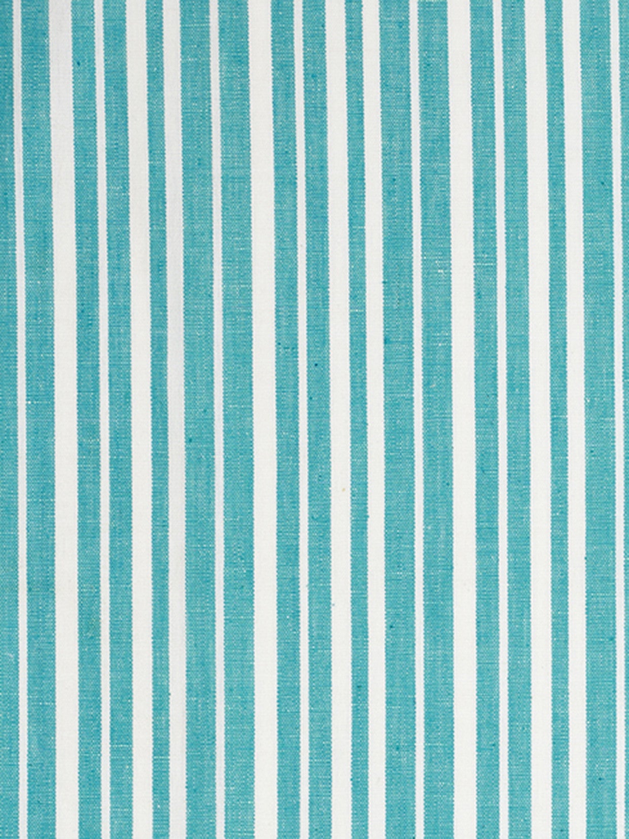 Palermo Ticking Stripe Cotton Linen Home Decor Fabric by the Meter or yard for curtains, blinds, upholstery in Pacific Turquoise Blue ships from Canada (USA)