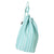 Palermo Ticking Stripe Cotton Linen Drawstring Laundry & Storage Bag in Pacific Turquoise Blue Ships from Canada (USA)