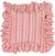 Palermo Ticking Stripe Ruffle Decorative Throw Pillow in Geranium Red 45x45cm 18x18"