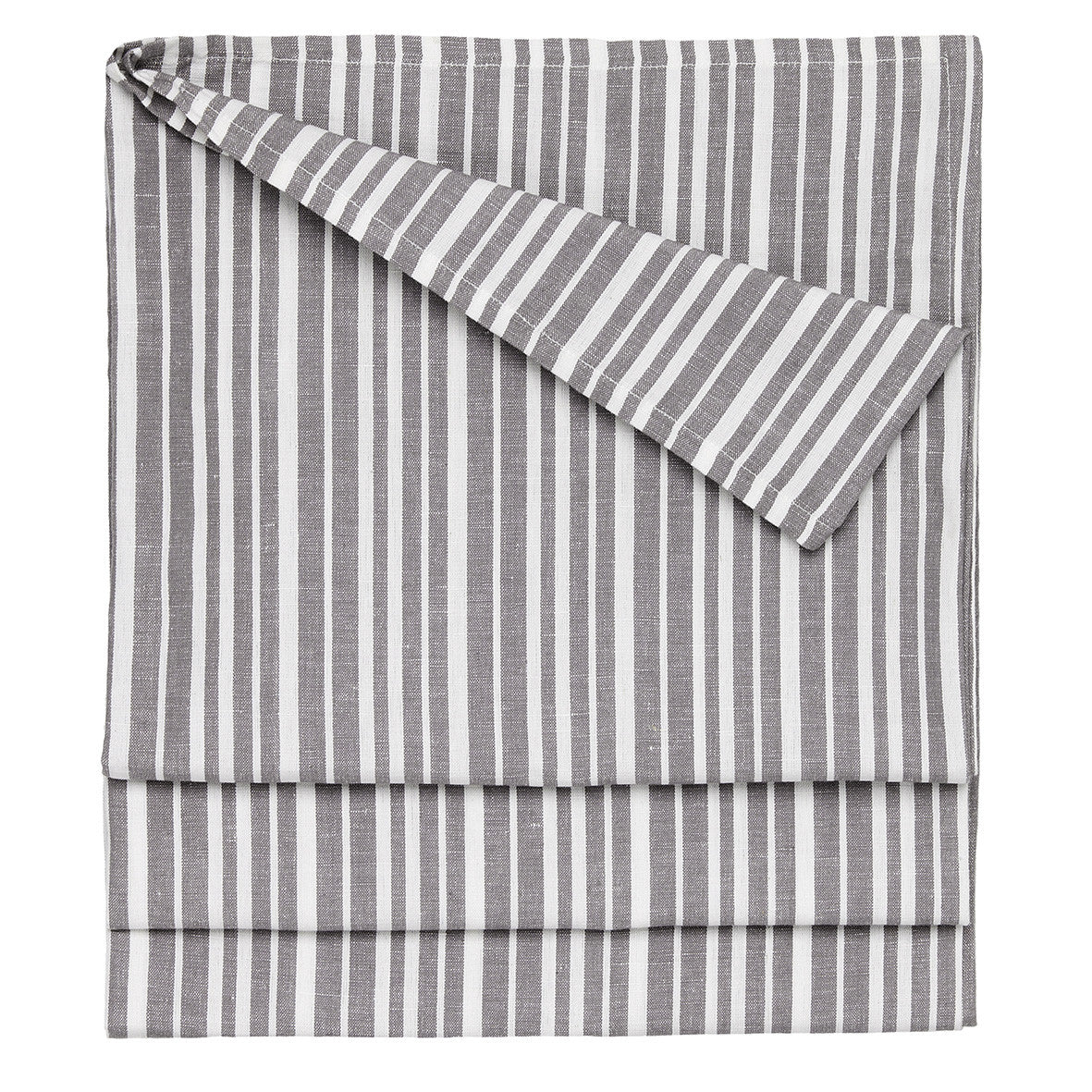 Palermo Ticking Stripe Cotton Linen Tablecloth in Stone Grey Ships from Canada (USA)