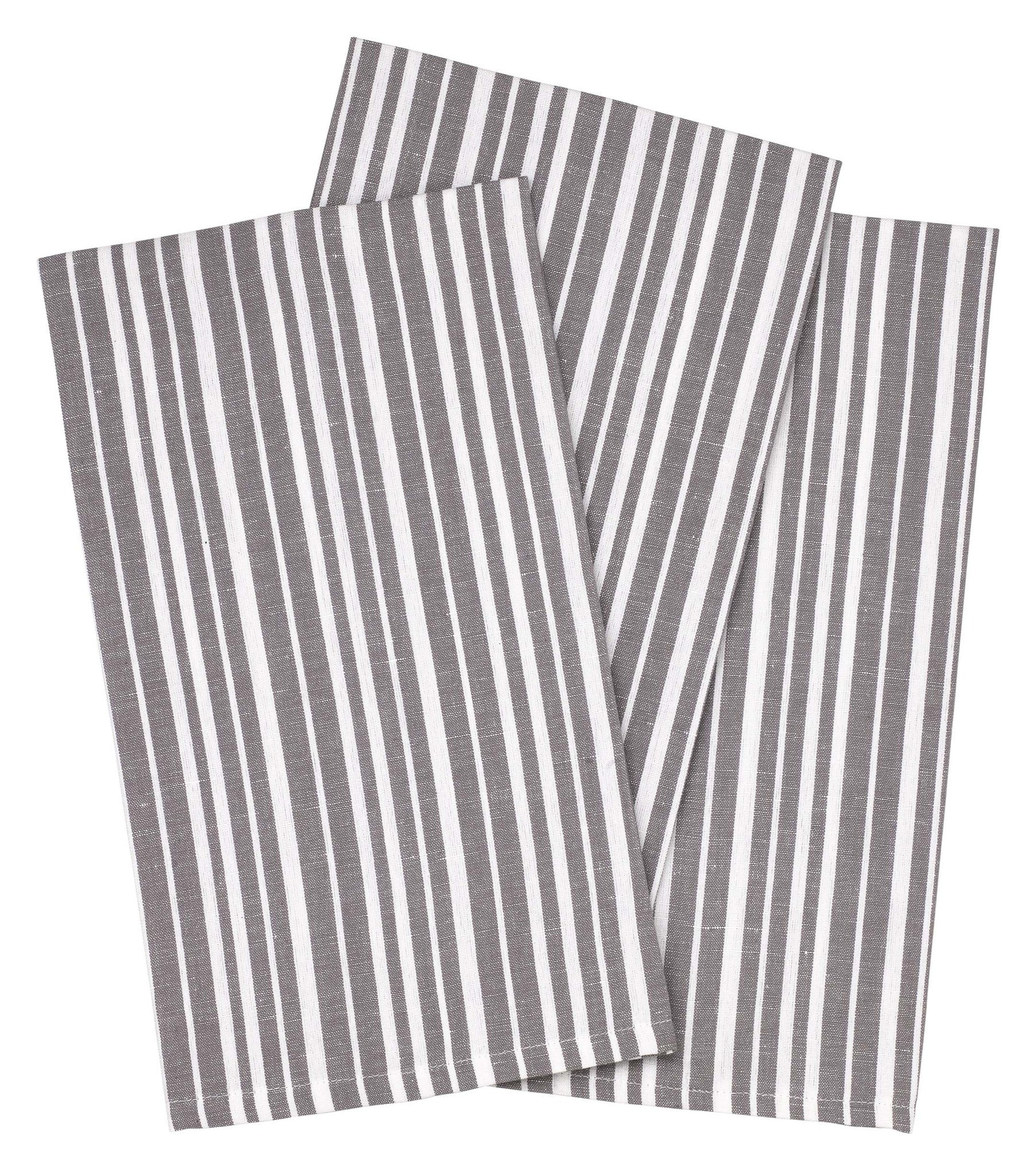 Palermo Stripe Tea Towel - Stone Grey