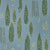 Graphic Rosemary Sprig Pattern Printed Linen Cotton Canvas Fabric in Light Winter Blue, Antique Moss Green and Dark Petrol Blue