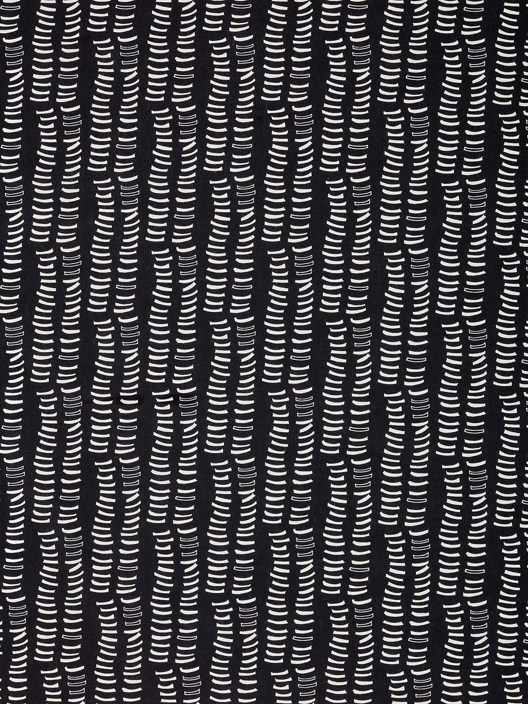 Graphic Graphic Adam's Rib Pattern Screen Printed Linen Cotton Canvas Fabric in Black and White