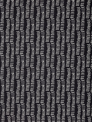 Graphic Graphic Adam's Rib Pattern Screen Printed Linen Cotton Canvas Fabric in Black and White