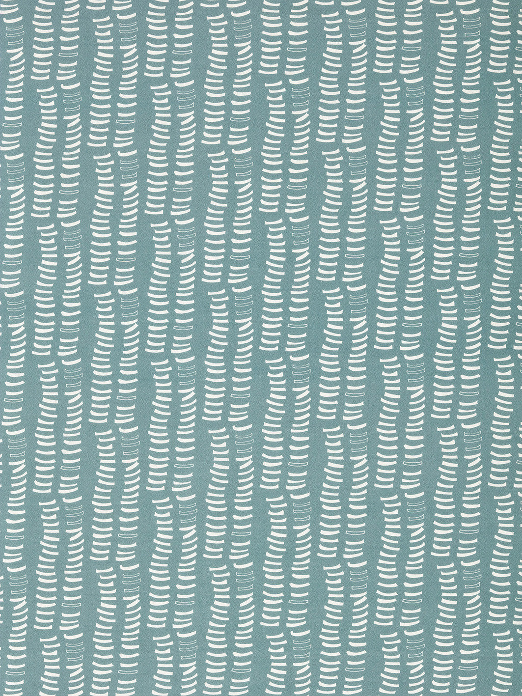 Graphic Adam's Rib Pattern Screen Printed Linen Cotton Canvas Fabric in Light Chambray Blue and White